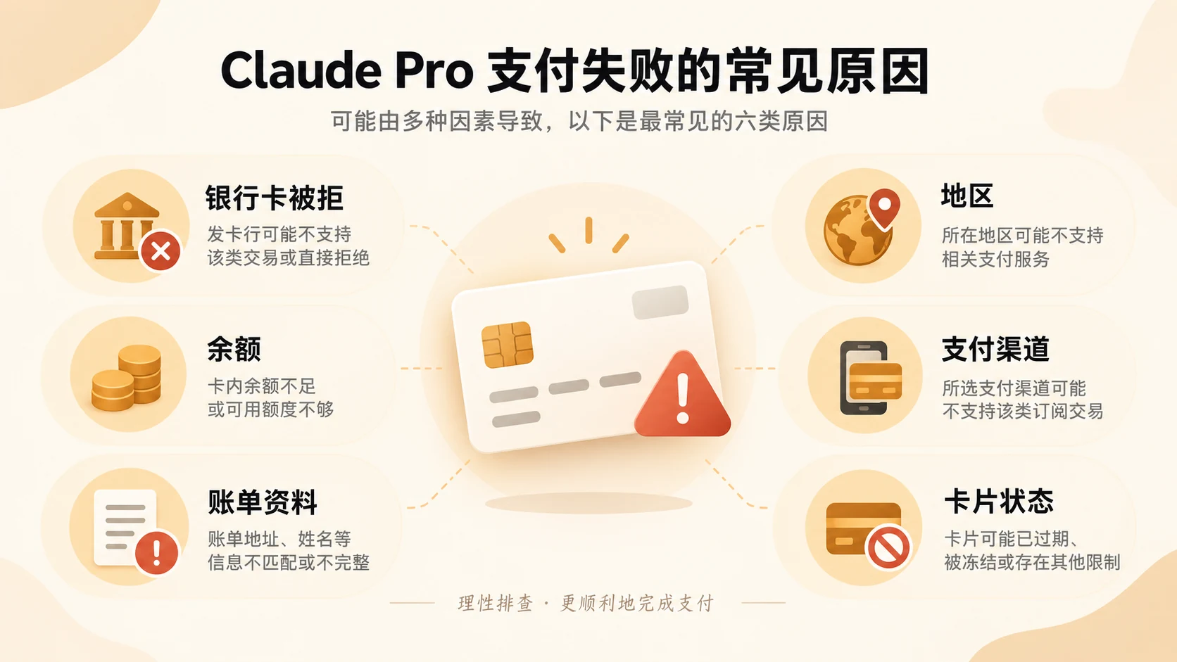 Claude Pro虚拟信用卡付款失败常见原因