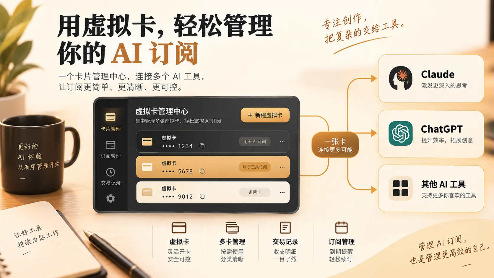 FotonCard虚拟信用卡管理Claude和AI工具订阅