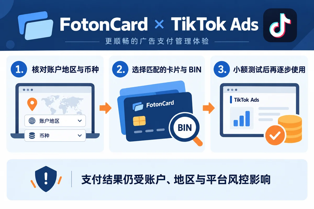 FotonCard用于TikTok Ads广告支付
