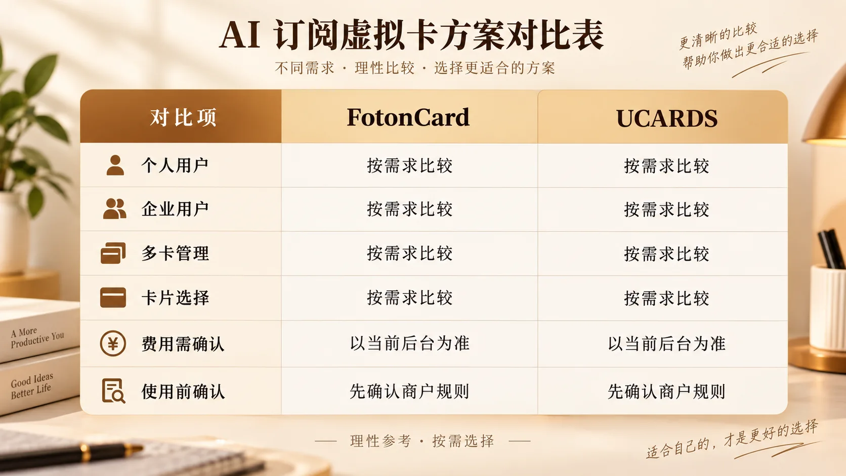 FotonCard与UCARDS Claude Pro虚拟信用卡对比