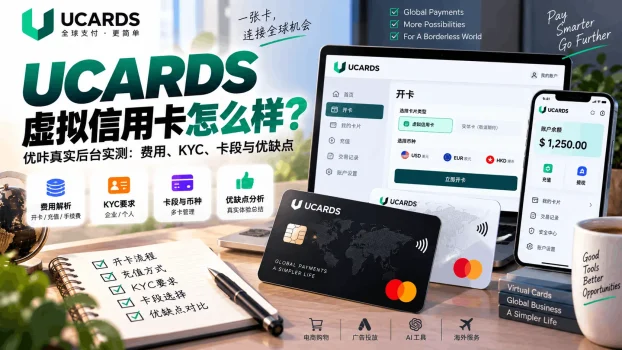 UCARDS虚拟信用卡怎么样？优咔真实后台实测：费用、KYC、卡段与优缺点