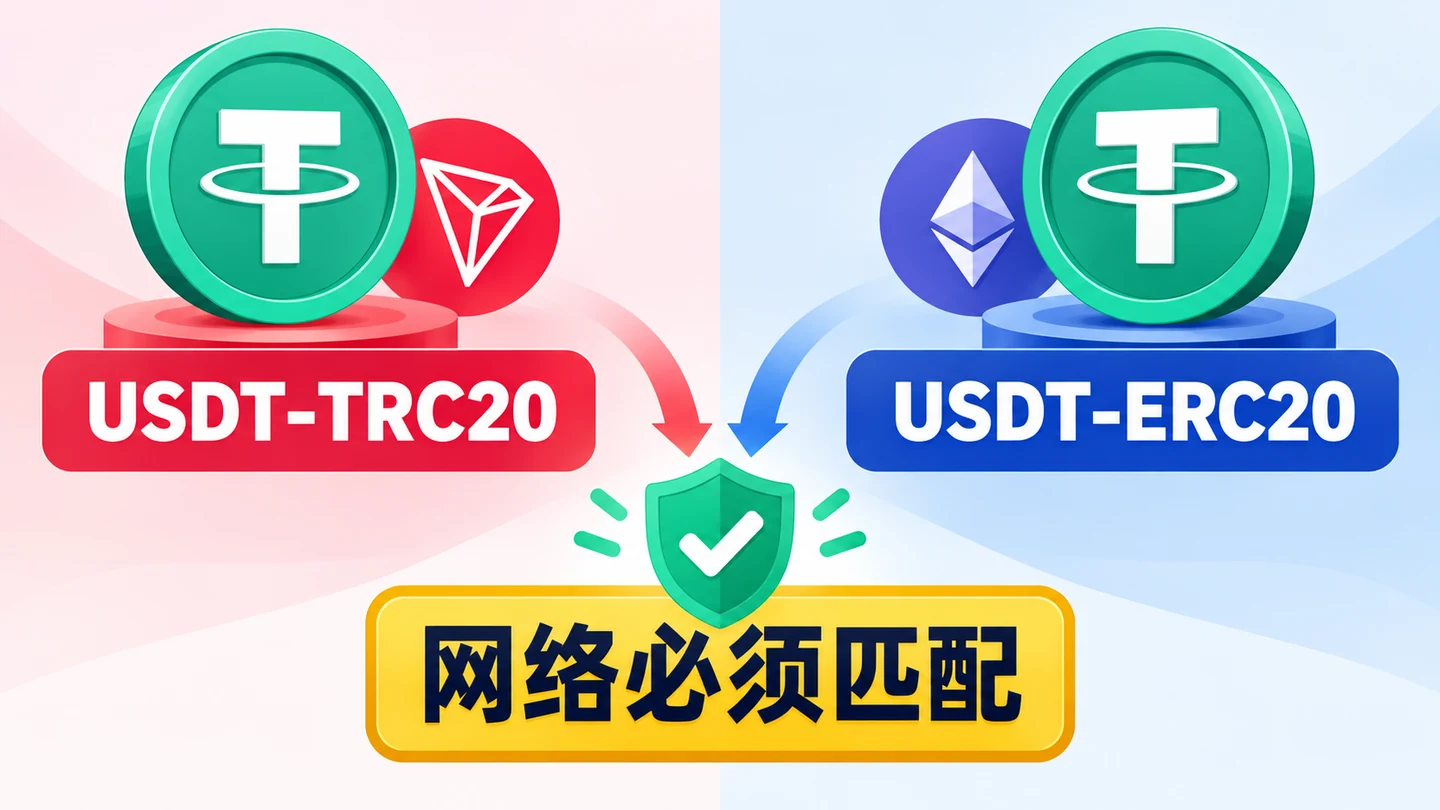 USDT充值网络必须匹配 USDT虚拟信用卡TRC20与ERC20充值网络区别