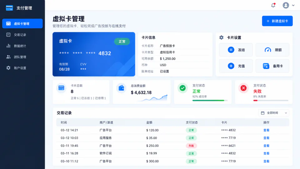 Google Ads虚拟信用卡付款流程