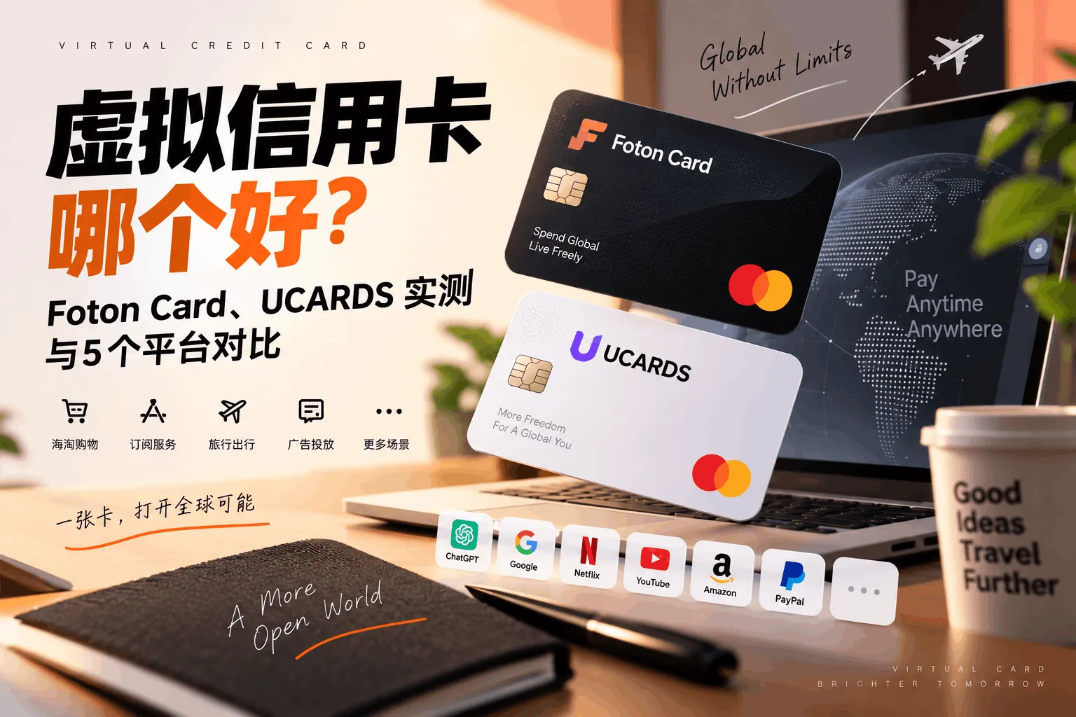 虚拟信用卡哪个好？Foton Card、UCARDS实测与5个平台对比