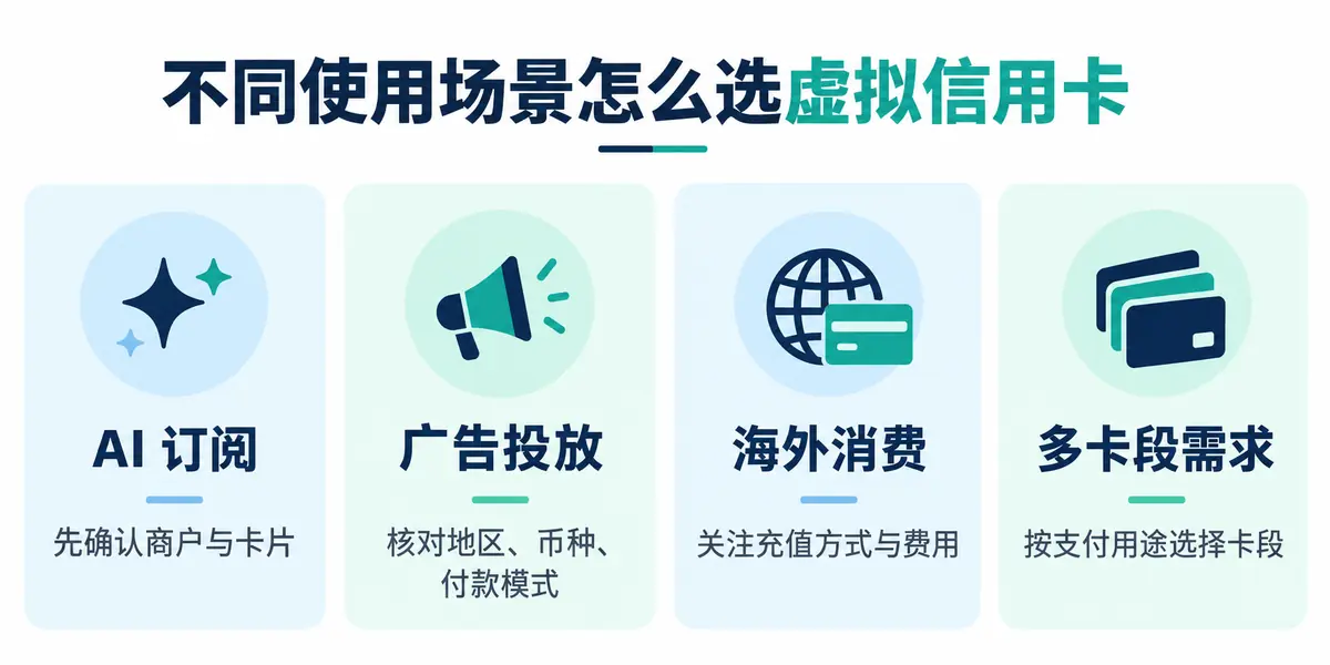 不同使用场景怎么选虚拟信用卡
