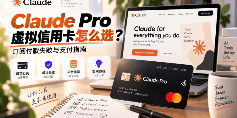 Claude Pro虚拟信用卡怎么选？订阅付款失败与支付指南