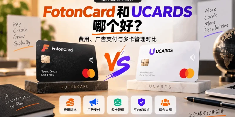 FotonCard和UCARDS哪个好？费用、广告支付与多卡管理对比