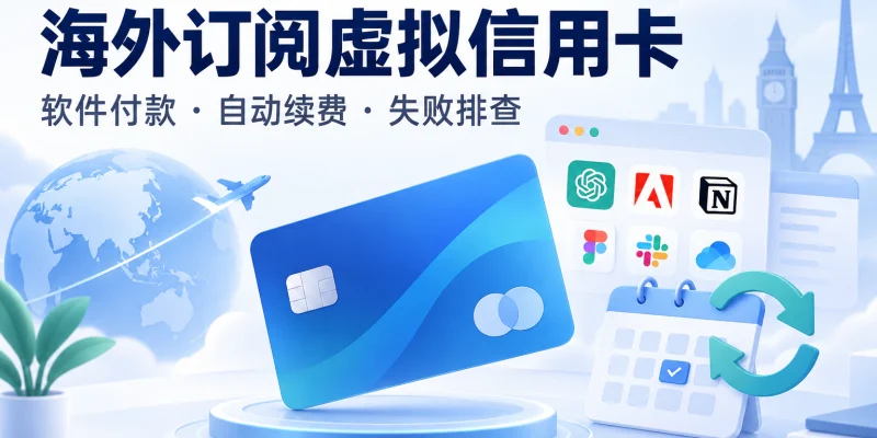 海外订阅虚拟信用卡怎么选？软件付款、自动续费与扣款失败排查