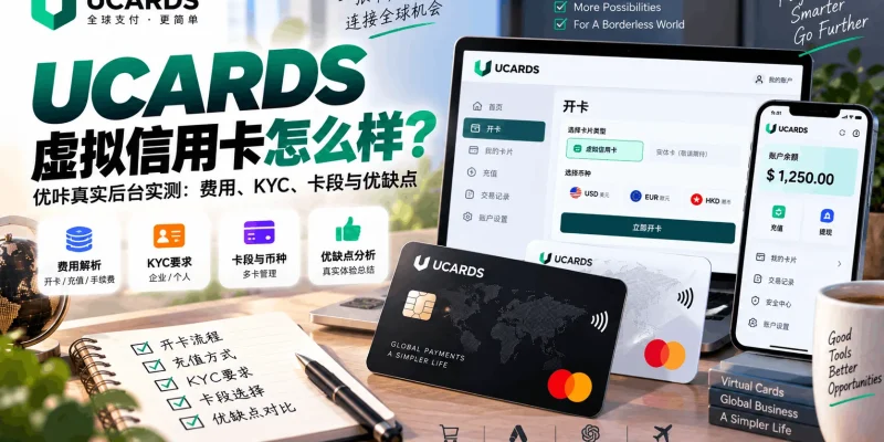 UCARDS虚拟信用卡怎么样？优咔真实后台实测：费用、KYC、卡段与优缺点